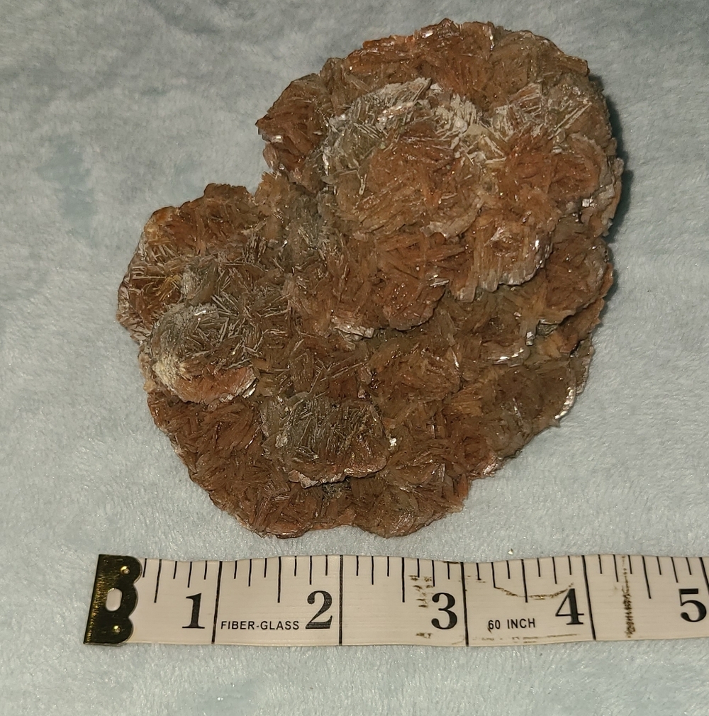Rust Color Barite Roses On Yellow Fluorite - Picture 8 of 9